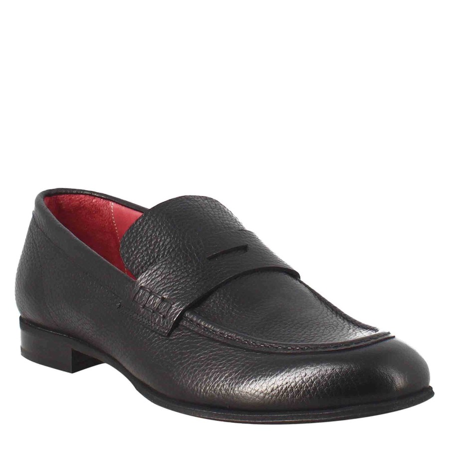 Leonardo Mokassins | Eleganter Schwarzer Herren-Leder-Loafer