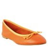 Leonardo Tanzer | Leichte Orangefarbene Damen-Ballerinas Aus Glattleder