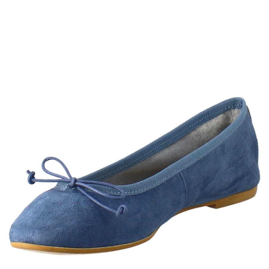 Leonardo Tanzer | Leichte, Blaue, Ungefutterte Damen-Ballerinas Aus Glattleder