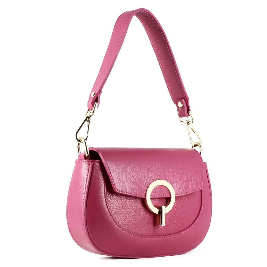 Leonardo Schultertaschen | Grace Damenhandtasche Aus Rosa Leder