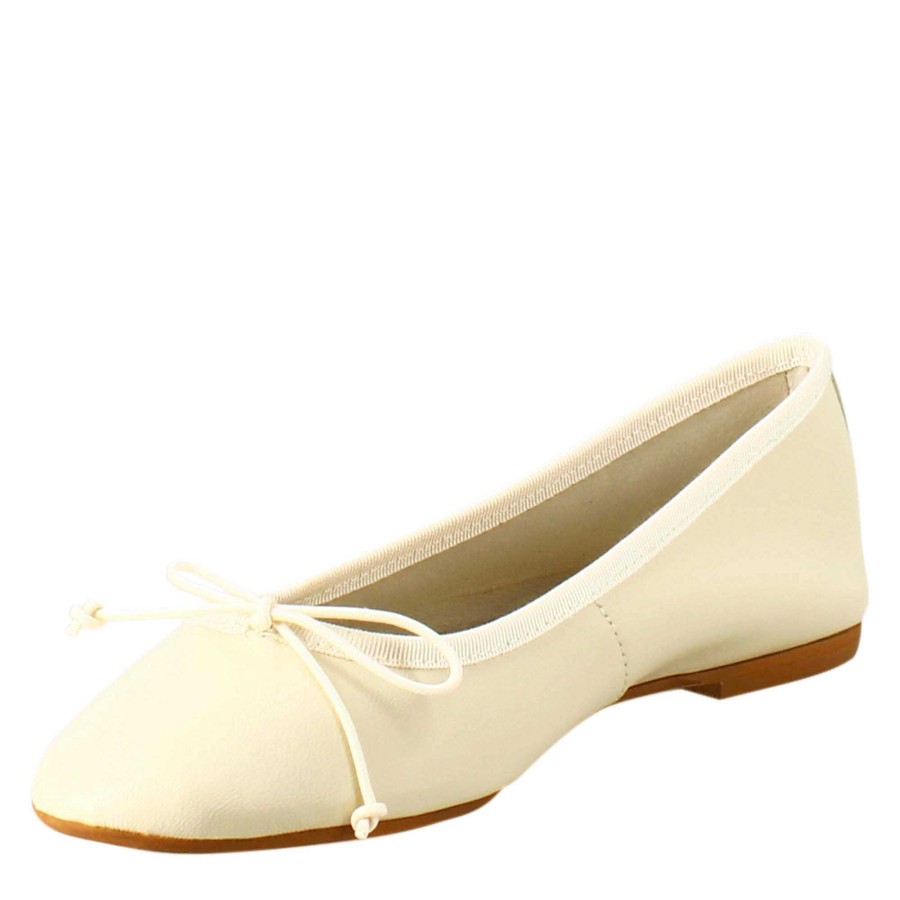 Leonardo Tanzer | Leichte Beige Damenballerinas Aus Glattleder