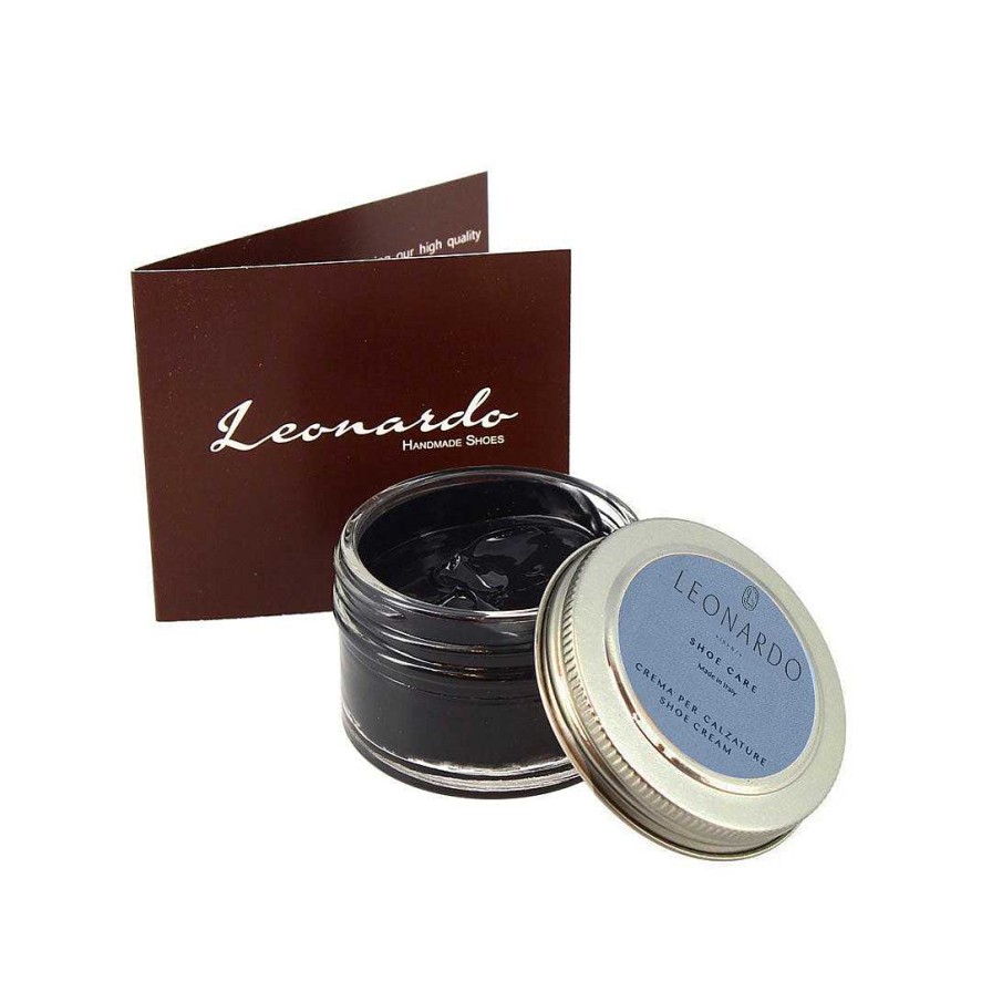 Leonardo Schuhputzset | Cremeschwarze Schuhcreme Fur Lederschuhe 50 Ml