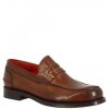 Leonardo Mokassins | Handgefertigte Formelle Slip-On-Loafer Fur Herren Aus Brandyfarbenem Leder