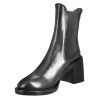 Leonardo Stiefeletten | Damen-Diver-Chelsea-Stiefel Mit Absatz Aus Schwarzem, Gewaschenem Leder