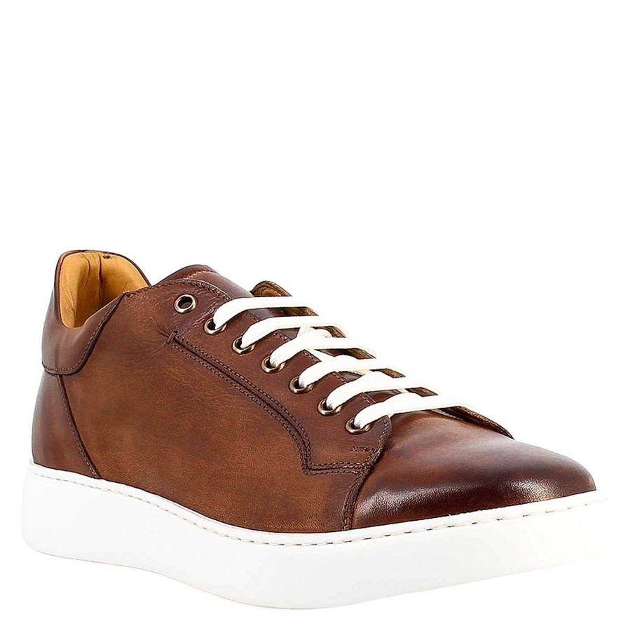 Leonardo Turnschuhe | Eleganter Brauner Herren-Sneaker Aus Glattleder