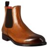 Leonardo Stiefeletten | Glatter Herren-Chelsea-Stiefel Aus Hellbraunem Leder Mit Gummizug