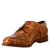 Leonardo Schnuren | Eleganter Hellbrauner Vintage-Derby Fur Herren Aus Gewebtem Leder