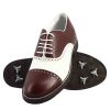 Leonardo Golf | Lrp Handgefertigte Herren-Golfschuhe Aus Weisem Und Braunem Leder Mit Brogue-Details