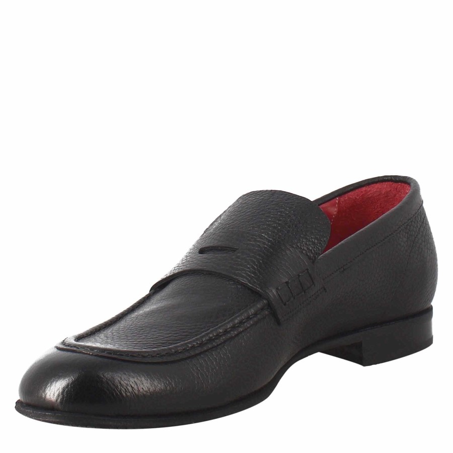 Leonardo Mokassins | Eleganter Schwarzer Herren-Leder-Loafer