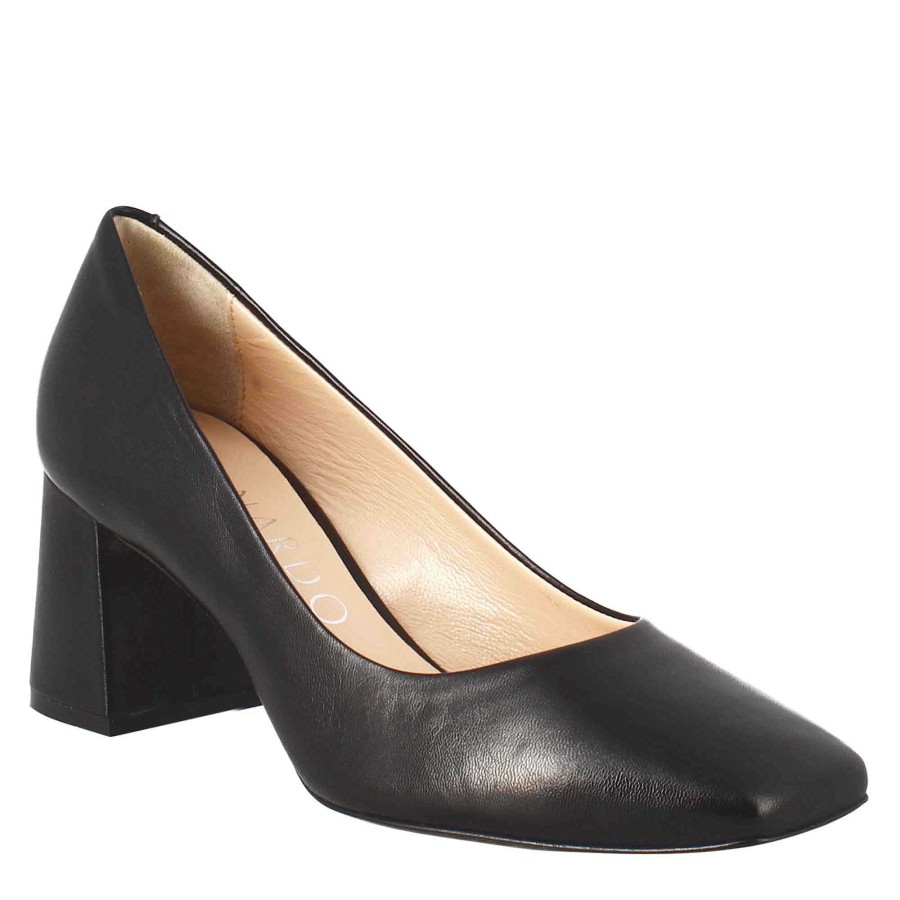 Leonardo Pumps | Spitze Schwarze Leder-Slingback-Pumps Fur Damen