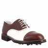 Leonardo Golf | Lrp Handgefertigte Damen-Golfschuhe Aus Weisem Und Braunem Leder Mit Brogue-Details