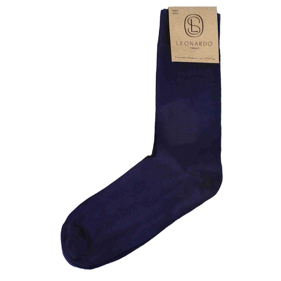 Leonardo Socken | Herrensocken Aus Einfarbiger Blauer Baumwolle