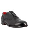 Leonardo Schnuren | Eleganter Schwarzer Semi-Brogue-Oxford Fur Herren Aus Leder