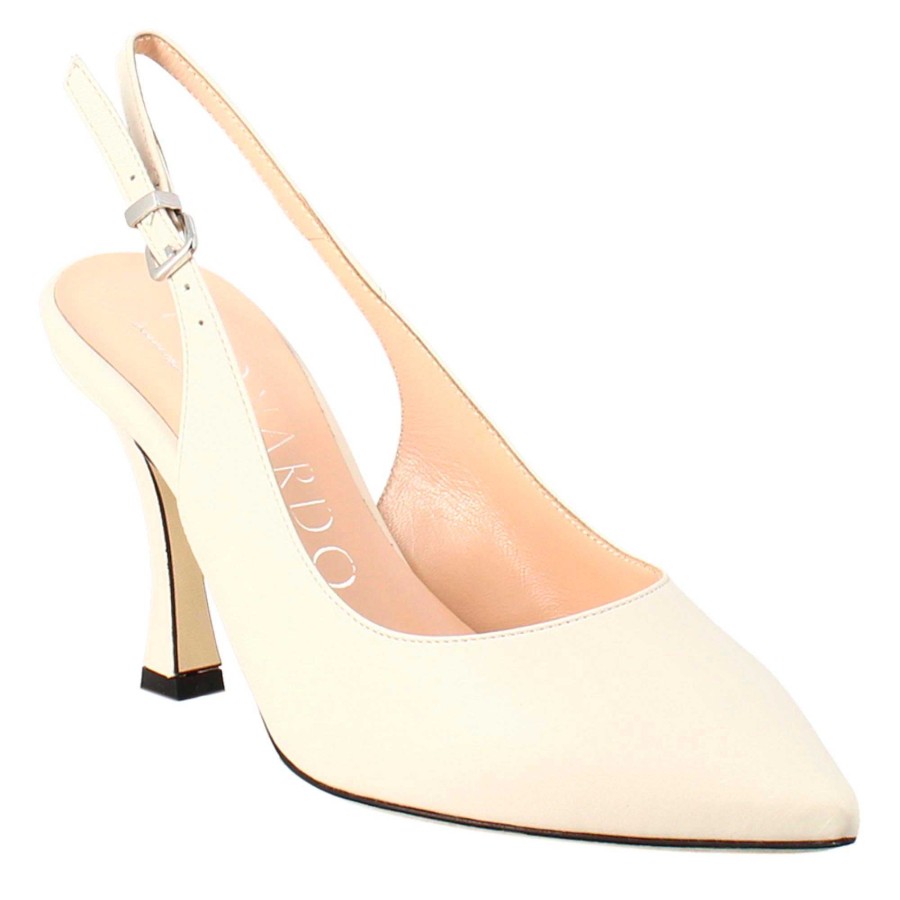 Leonardo Pumps | Damen-Dekollete-Pumps Mit Hohen Absatzen Aus Cremefarbenem Leder