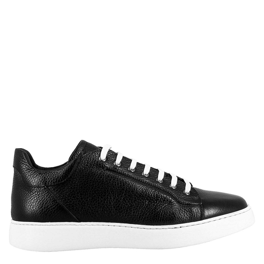 Leonardo Turnschuhe | Eleganter Schwarzer Herren-Sneaker Aus Glattleder