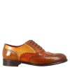 Leonardo Schnuren | Eleganter Oxford-Brogue Aus Braunem, Orangefarbenem Und Gelbem Leder Fur Herren