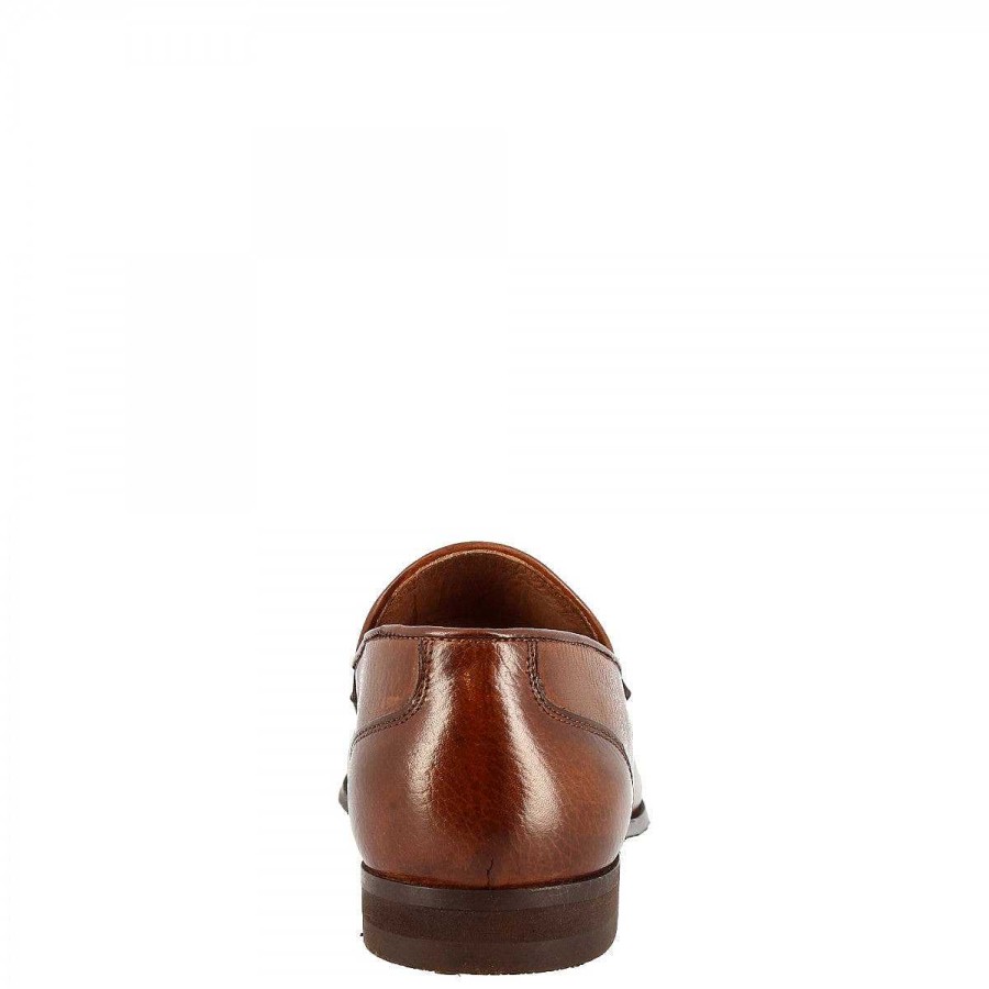 Leonardo Mokassins | Elegante Herren-Loafer Mit Abgerundeter Spitze, Handgefertigt Aus Brandy-Leder