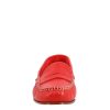 Leonardo Mokassins | Handgefertigte Damen-College-Loafer Aus Rotem Perforiertem Leder